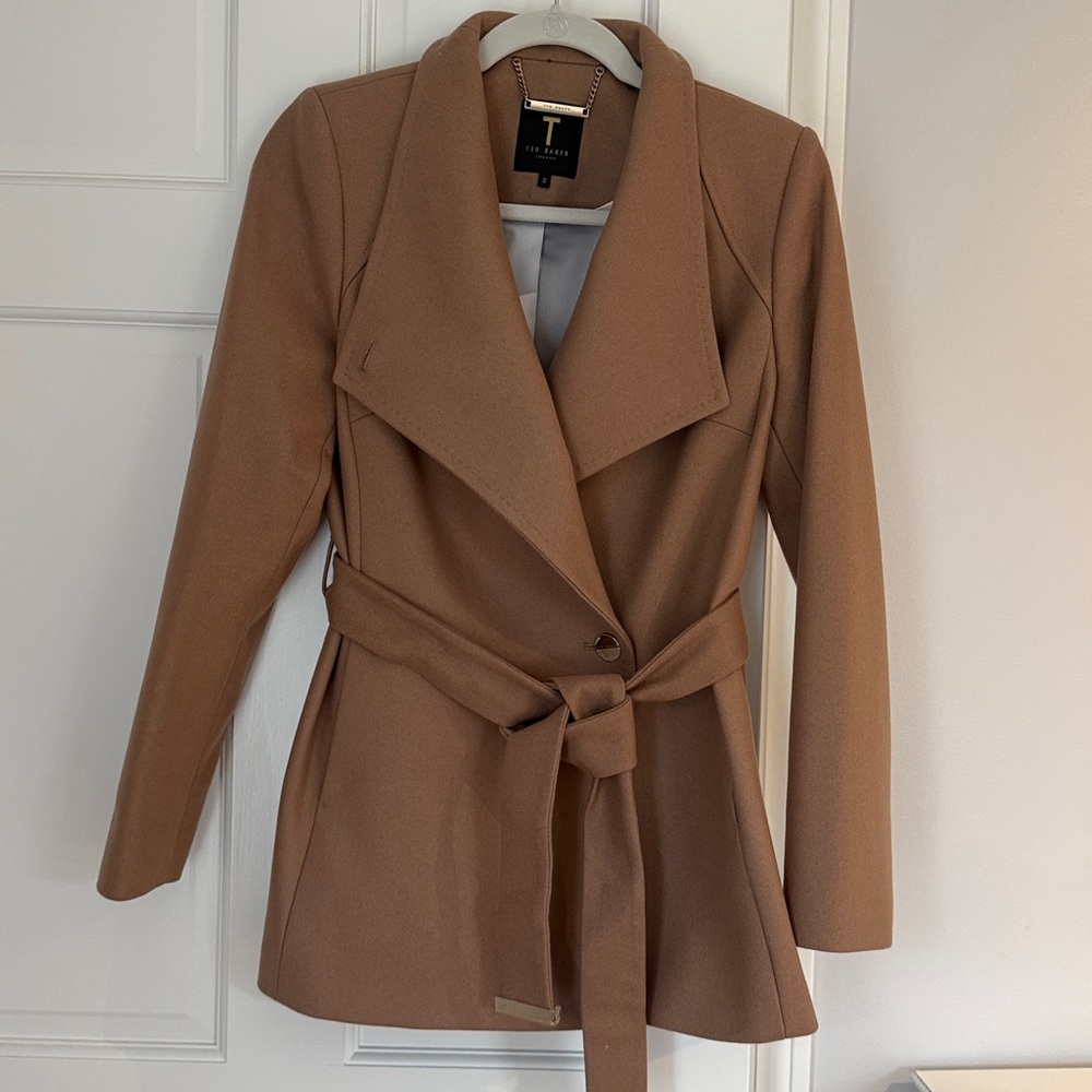 Ted Baker Wool Blend Wrap Coat - Picture 2 of 6